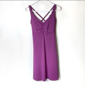 Prana Rebecca Striped Purple Brown Dress Style W3REBE115